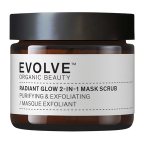 Evolve Organic Beauty Radiant Glow 2-in-1 Mask Scrub - Kasvonaamio 60 ml