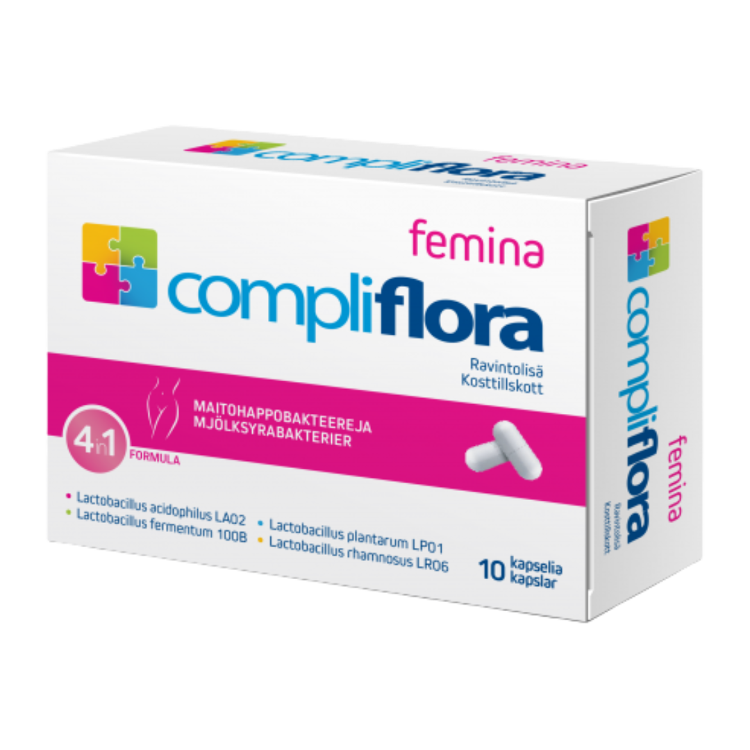 Compliflora Femina 4 maitohappobakteerikantaa 10 kaps.