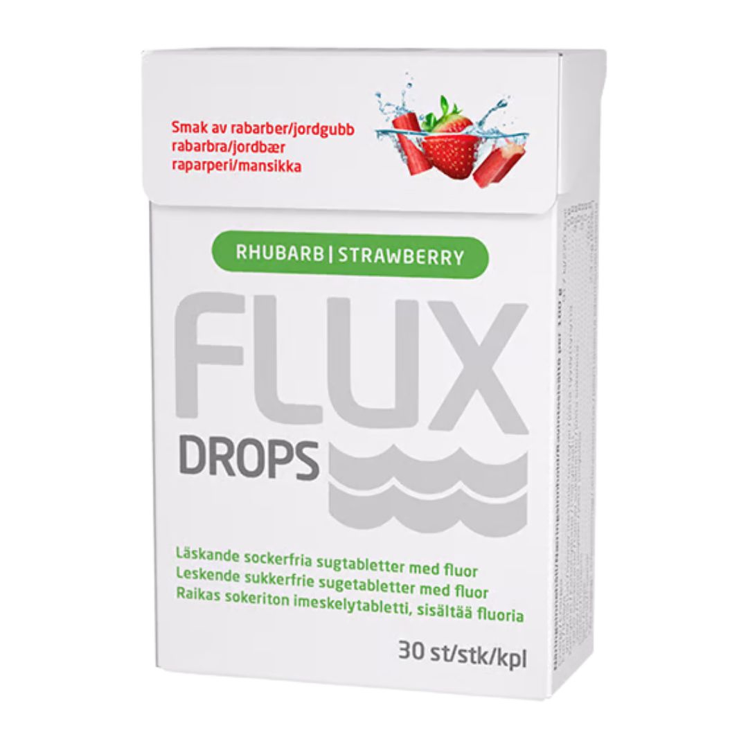 Flux Drops Raparperi & Mansikka 30 kpl.