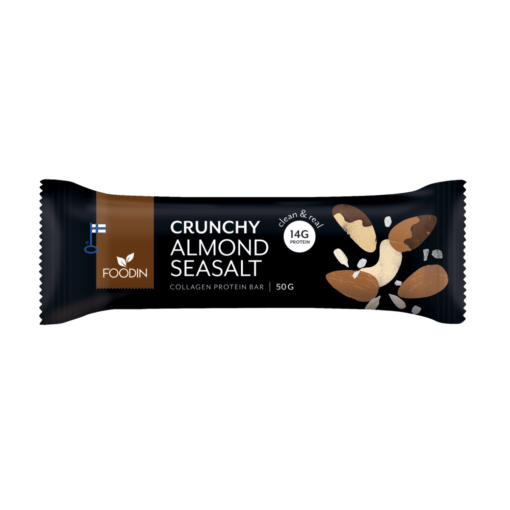 Foodin Collagen Bar Almond Sea Salt - Kollageeniproteiinipatukka 50 g