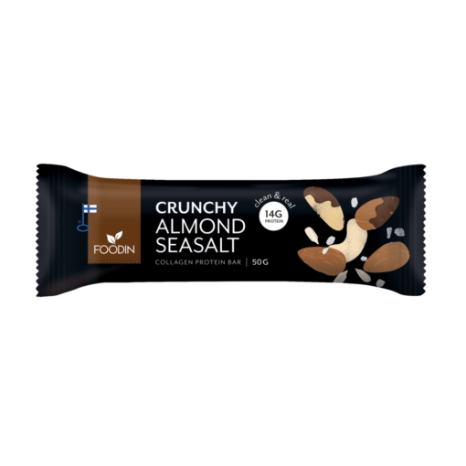 Foodin Collagen Bar Almond Sea Salt - Kollageeniproteiinipatukka 50 g