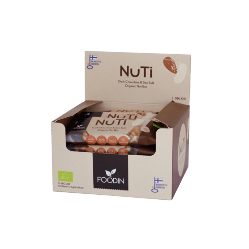 Foodin NUTI Dark Chocolate & Sea Salt -Pähkinäpatukka TUKKUPAKKAUS 15x35g