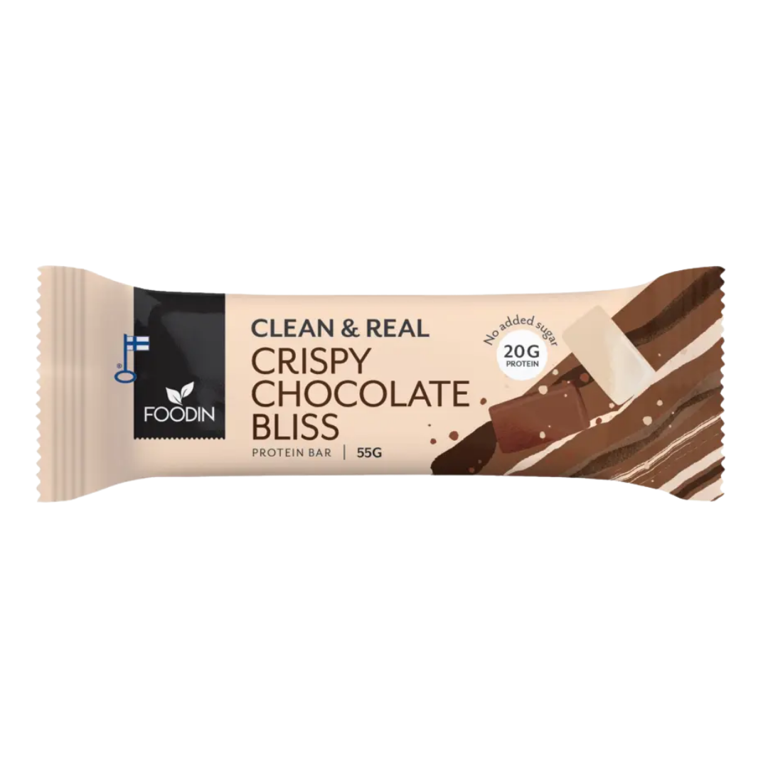 Foodin Clean & Real Protein Bar Crispy Chocolate Bliss - Proteiinipatukka 55 g