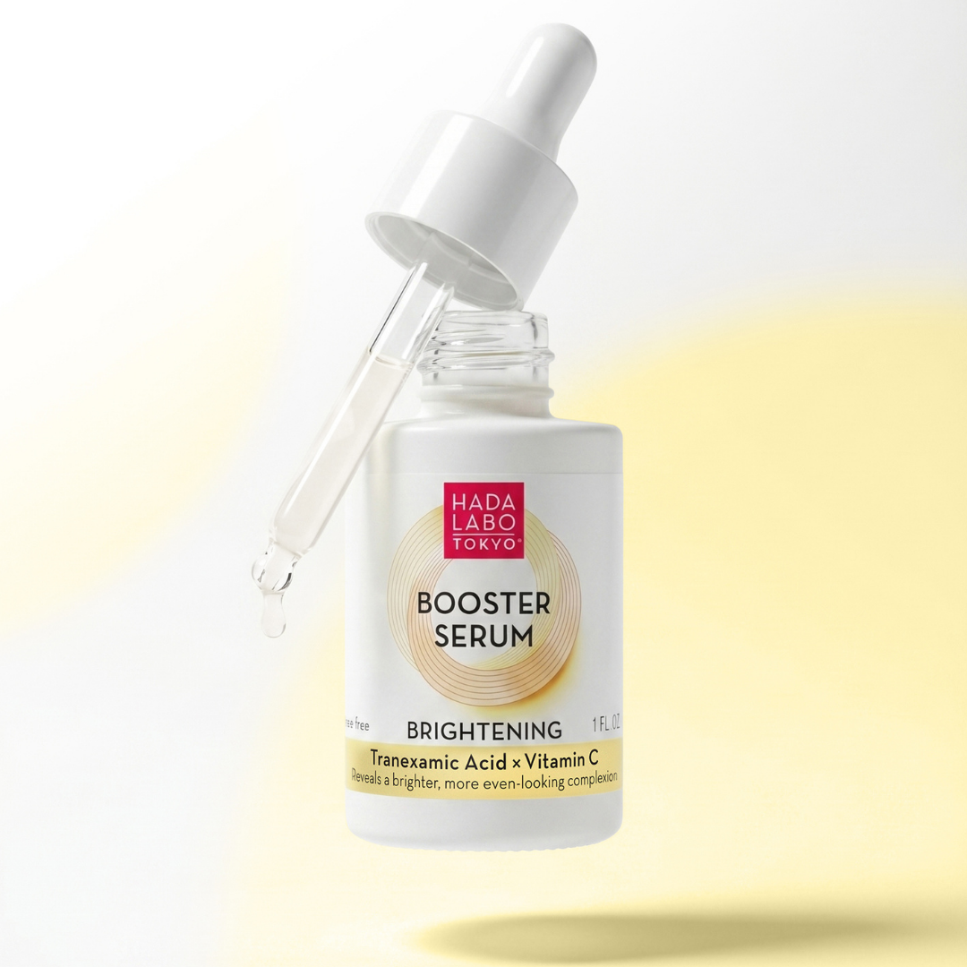 Hada Labo Tokyo Brightening Booster Serum --seerumin tehokkaassa koostumuksessa yhdistyvät traneksaamihappo ja C-vitamiini.