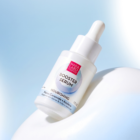 Hada Labo Tokyo Nourishing Booster Serum -seerumin tehokkaan koostumuksen keskiössä ovat nanokeramidit ja atsuleeni.