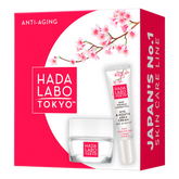 Hada Labo Tokyo Anti-Aging Gift Set, lahjapakkaus, kosteusvoide, kasvovoide, kasvorasva, silmänympärysvoide, sinunapteekki.fi