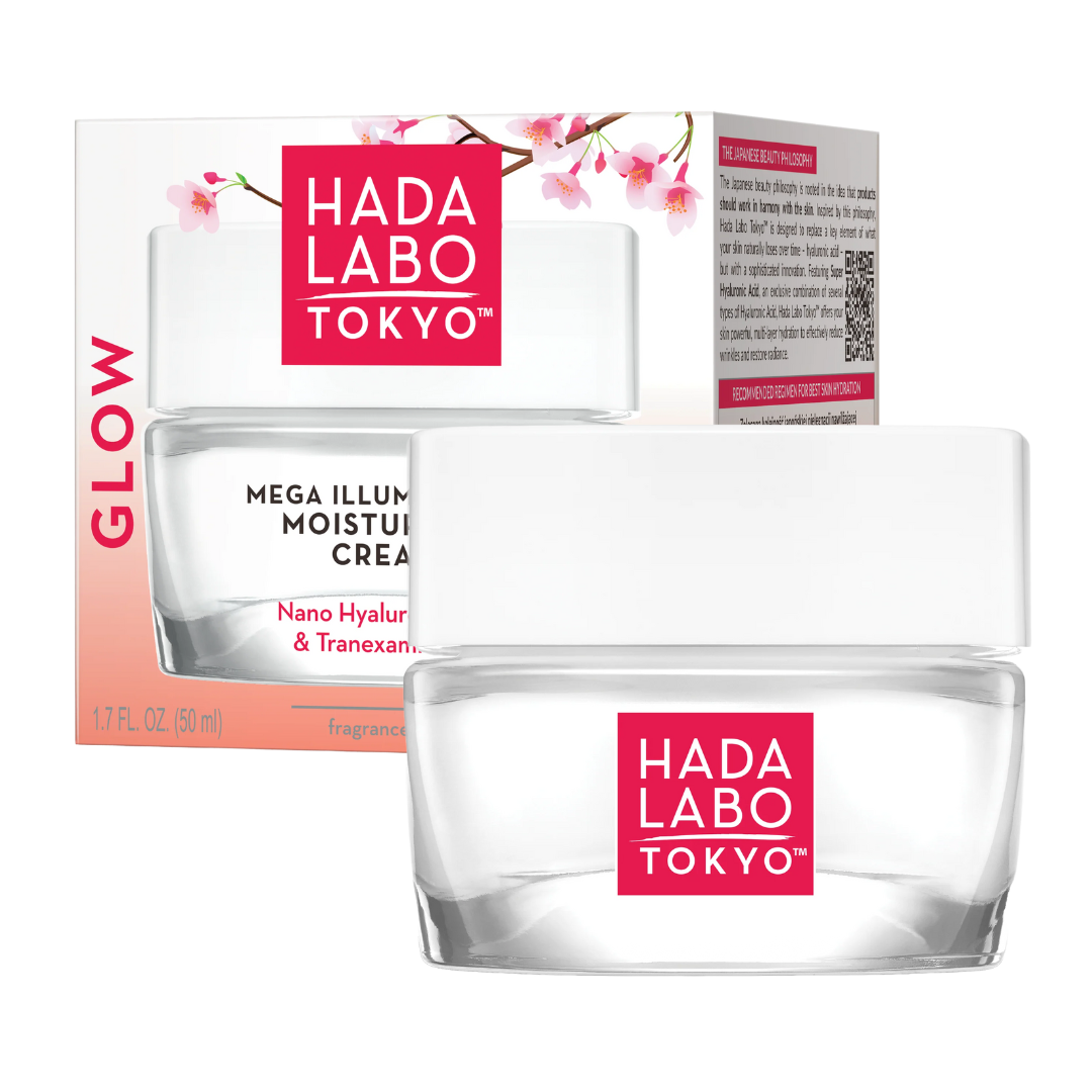 Hada Labo Tokyo GLOW Mega Illuminating Moisturizer Cream, kasvovoide, kauneus, j-beauty, japanilainen kosmetiikka, kirkastava, kosteuttava, sinunapteekki.fi