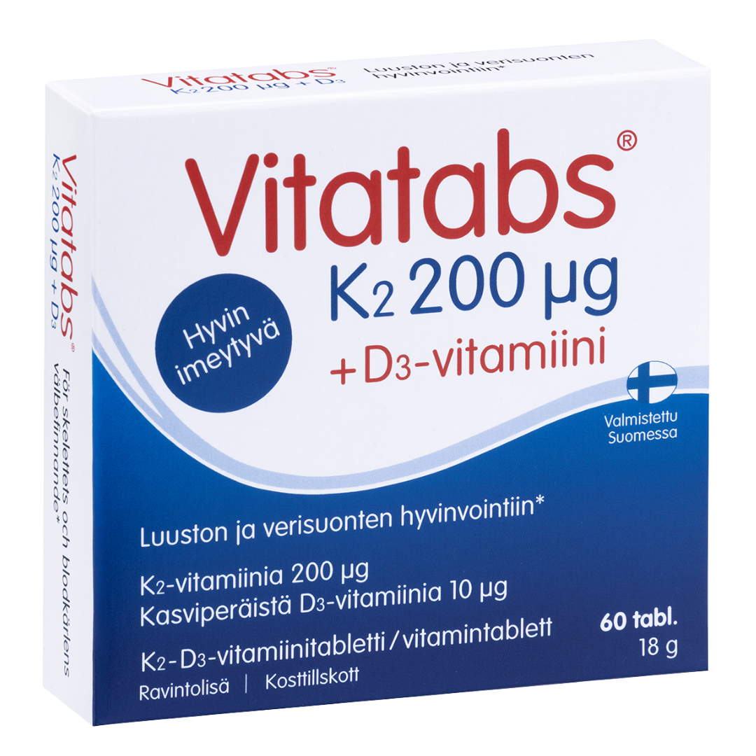 Vitatabs k2 200 µg + D3-vitamiini 60 tabl.