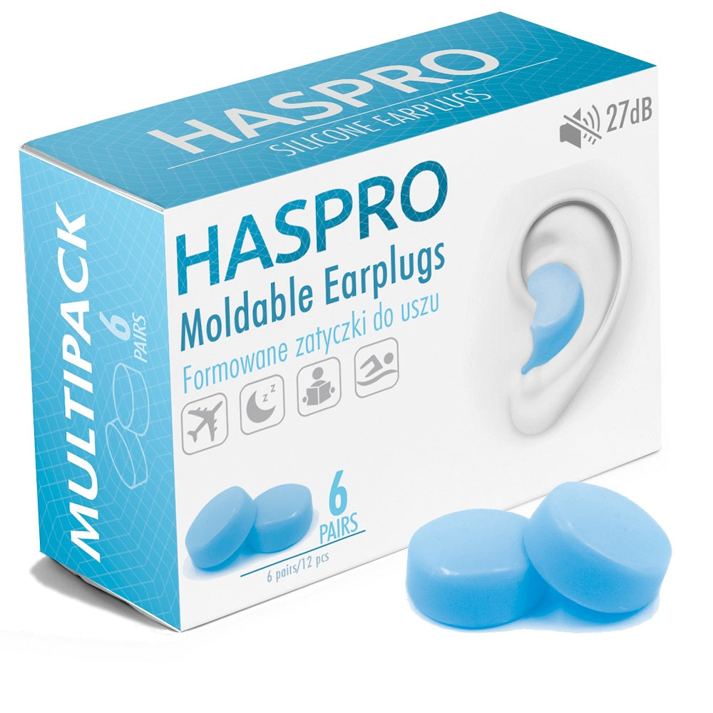 Haspro Moldable Earplugs - Silikonikorvatulpat 6 paria