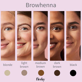 Fleeky Browhenna Kit Mini - Kulmien Kestoväri Dark Brown