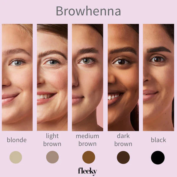 Fleeky Browhenna Kit Mini - Kulmien Kestoväri Dark Brown