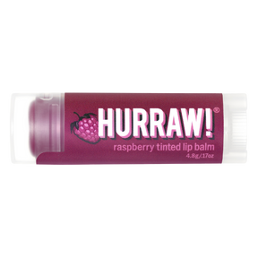 Hoitava ja sävyttävä Hurraw! Raspberry Tinted Lip Balm huulivoide.