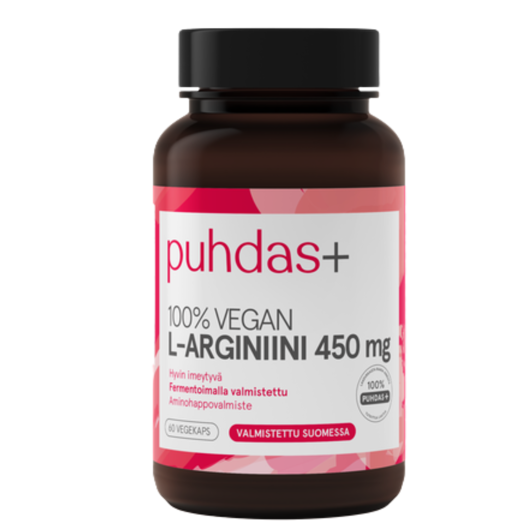 Puhdas+ L-Arginiini 450 mg 60 vegekaps.