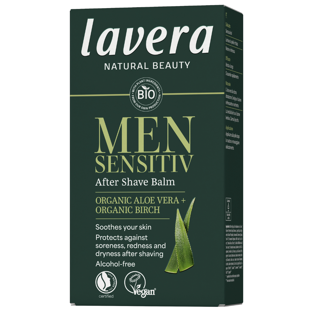 Lavera Men Sensitiv After Shave Balm, voide, miesten kosmetiikka, miehet, parta, parranajo, ihonhoito, luonnonkosmetiikka, sinunapteekki.fi