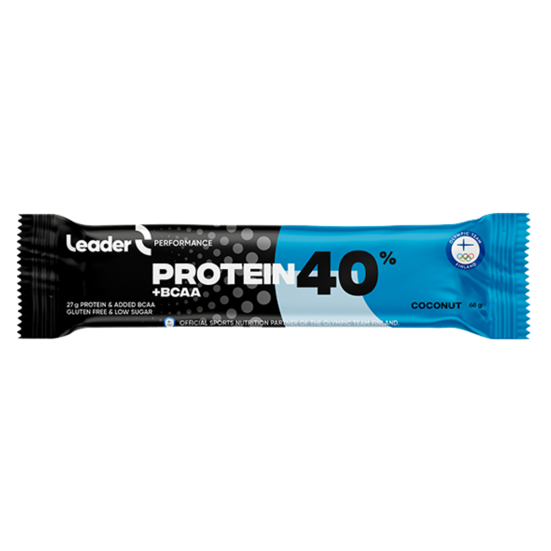 Leader 40 % Protein + BCAA Coconut - Proteiinipatukka 68 g