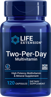 Life Extension Two-Per-Day Multivitamin 120 kaps. Huomio. B6-vitamiinin vahvuus 75 mg - erä - Sinunapteekki.fi