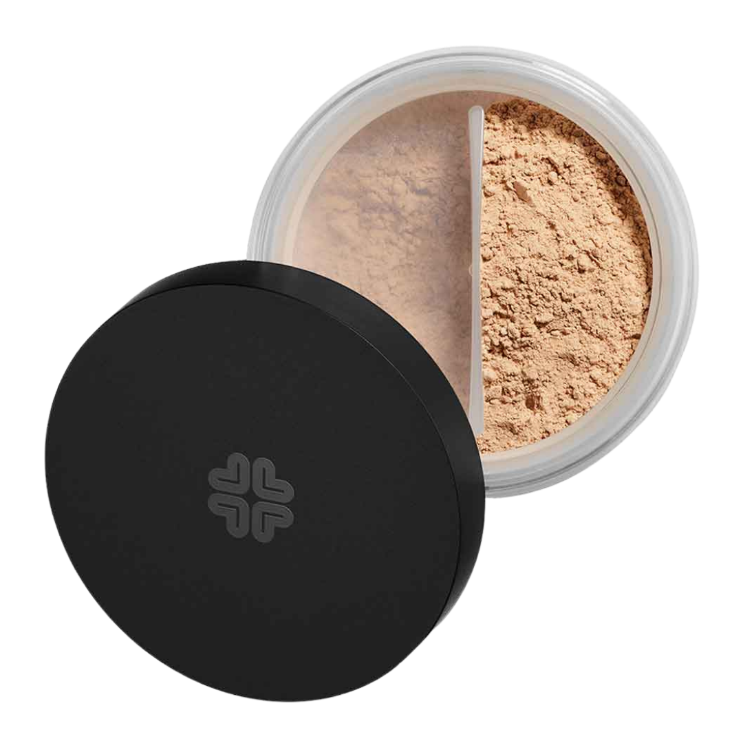 Luonnollinen Lily Lolo Mineraalimeikkipuuteri sävyssä Warm Honey tarjoaa SPF15 aurinkosuojan.