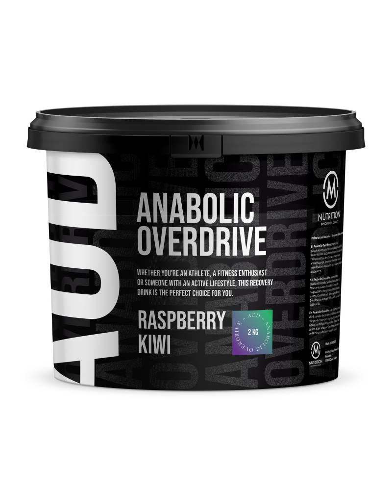 M-Nutrition Anabolic Overdrive Raspberry & Kiwi - Vadelman ja kiivin makuinen palautusjuomajauhe 2 kg