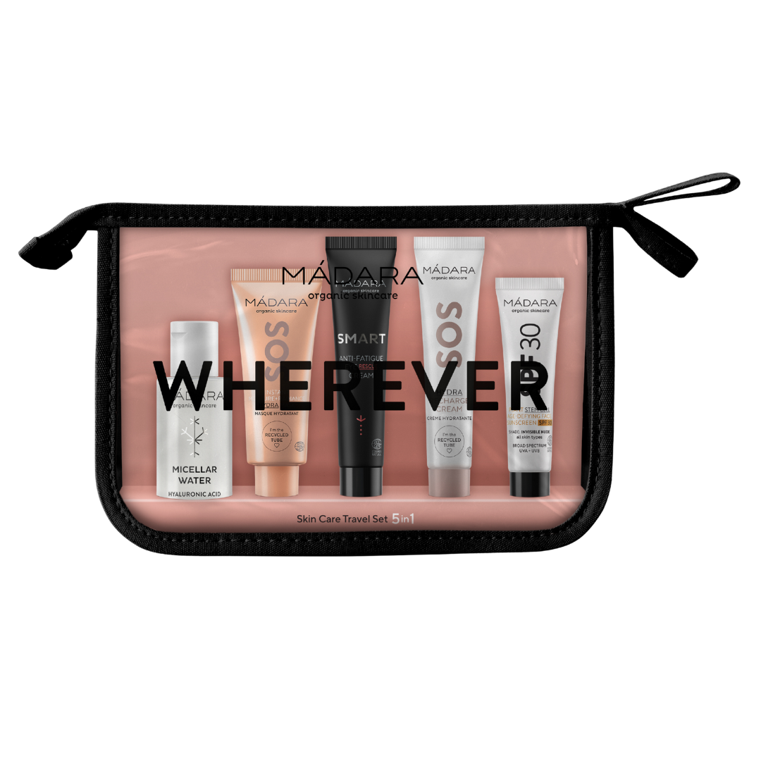 Madara Wherever Skin Care Travel Set 5 in 1, Matkasetti, ihonhoito, kauneus, sinunapteekki.fi