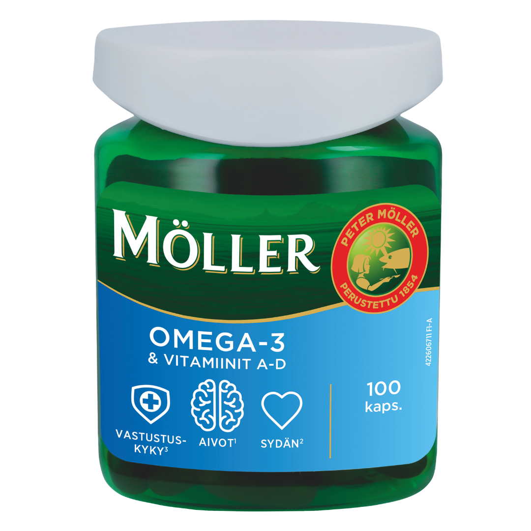 Möller Omega-3 & Vitamiinit A-D 100 kaps.