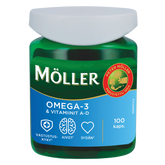 Möller Omega-3 & Vitamiinit A-D 100 kaps.