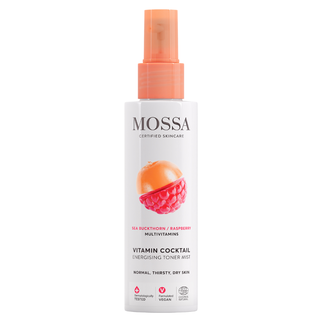 Kosteuttava, tasapainottava ja energisoiva Mossa Vitamin Cocktail Energising Toner Mist - Kasvovesisuihke.