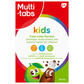 Multi-tabs Kids Kola-lime Monivitamiini 90 purutablettia