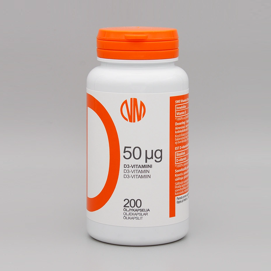 Natura Media D3-vitamiini 50 µg 200 kaps.