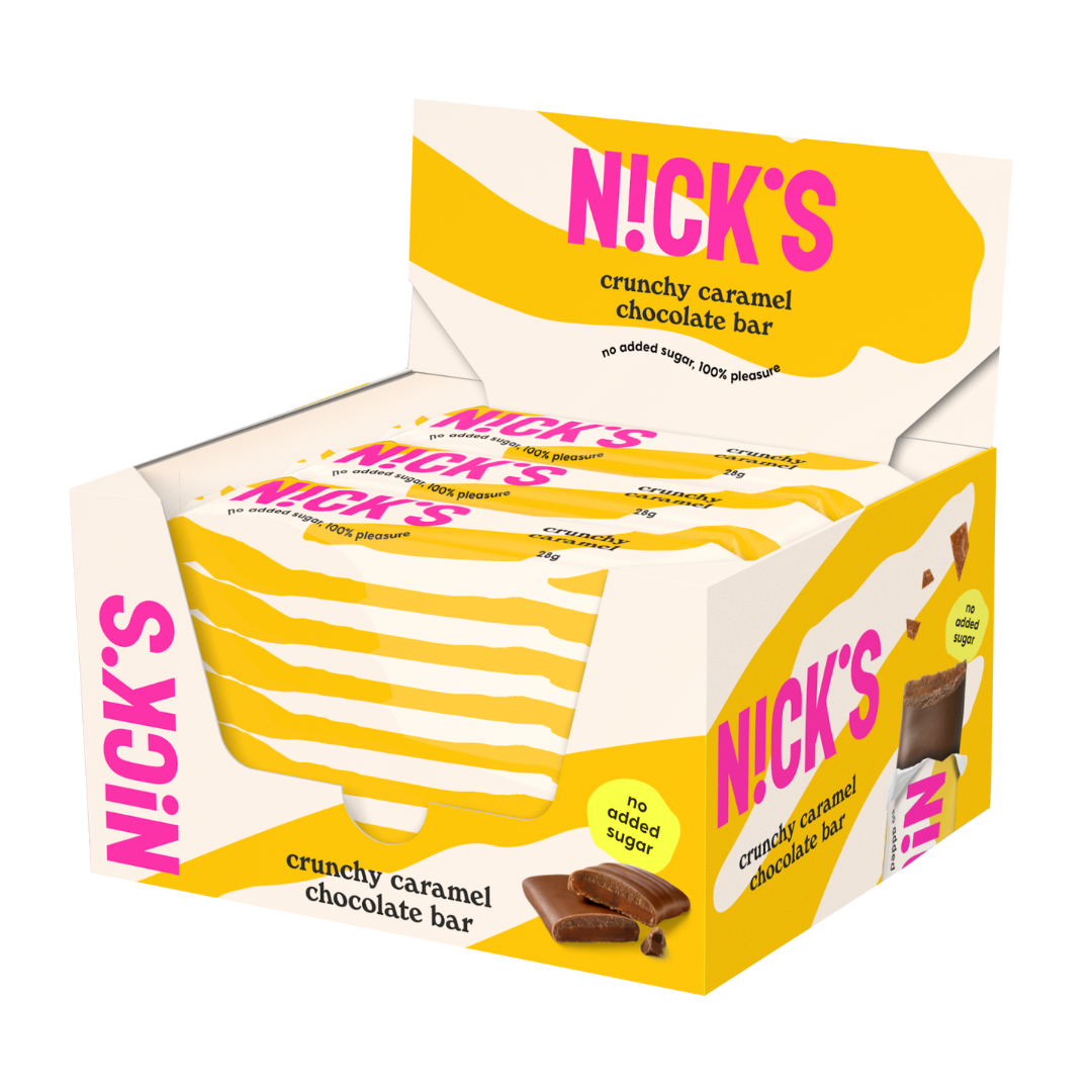 Nick's Crunchy Caramel Chocolate Bar - Suklaapatukka 21 x 28 g TUKKUPAKKAUS