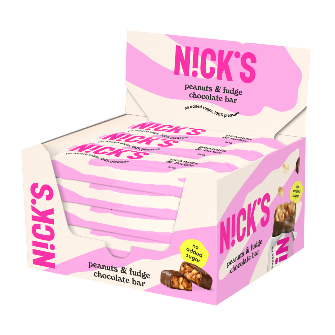 Nick's Peanuts & Fudge Chocolate Bar - Suklaapatukka 15 x 40 g TUKKUPAKKAUS