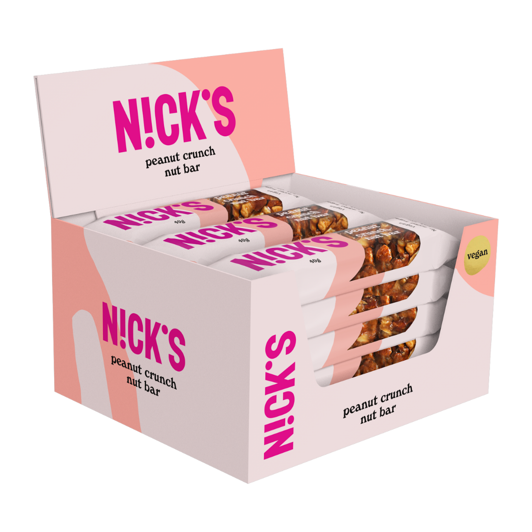 Nick's Nut Bar Peanut Crunch - Pähkinäpatukka 12x 40 g TUKKUPAKKAUS