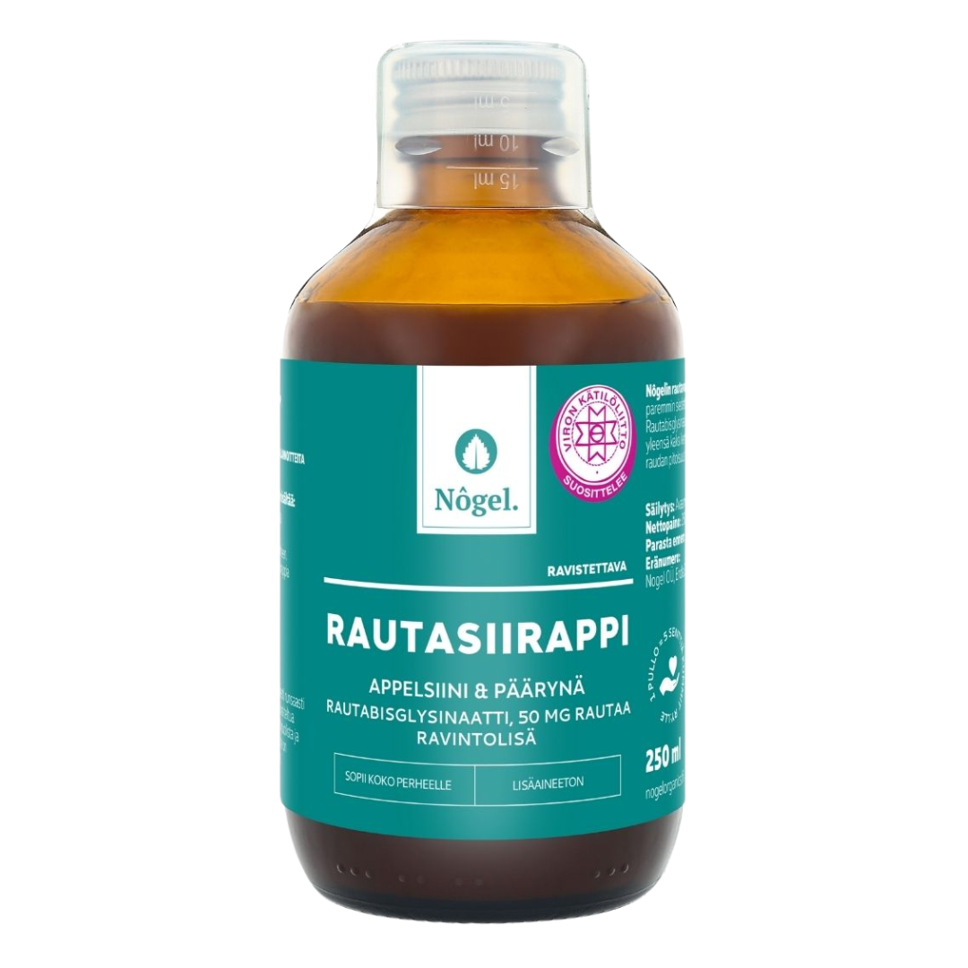 Nogel Vahvempi Rautasiirappi Appelsiini ja Päärynä 250 ml