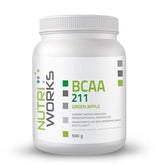 Nutri Works BCAA 211 Green Apple - Aminohappojauhe vihreä omena 500g
