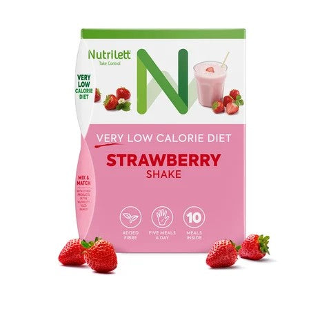 Nutrilett VLCD Strawberry Shake - Mansikanmakuinen pirtelö 10 annospussia
