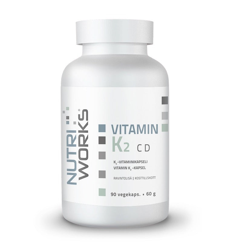 Nutri Works Vitamin K2 - K2-vitamiinikapseli 90 kaps. - Huom! Pakkaus vaurioitunut, tuote käyttökelpoinen