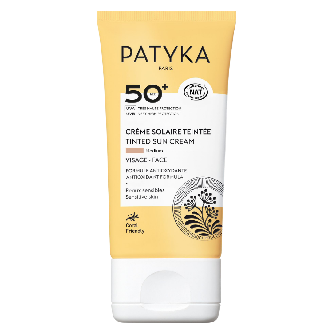 Patyka Tinted Sun Cream SPF50+ - Sävyttävä Aurinkovoide Kasvoille Medium 40 ml