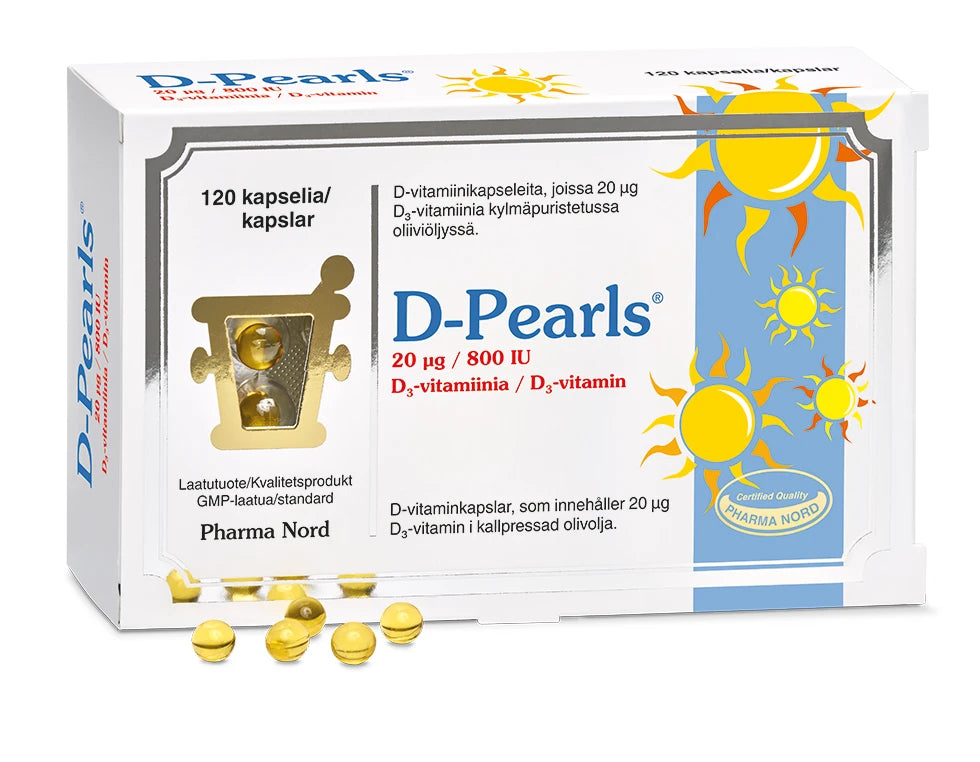Pharma Nord D-Pearls D-vitamiini 20 µg 120 kaps.