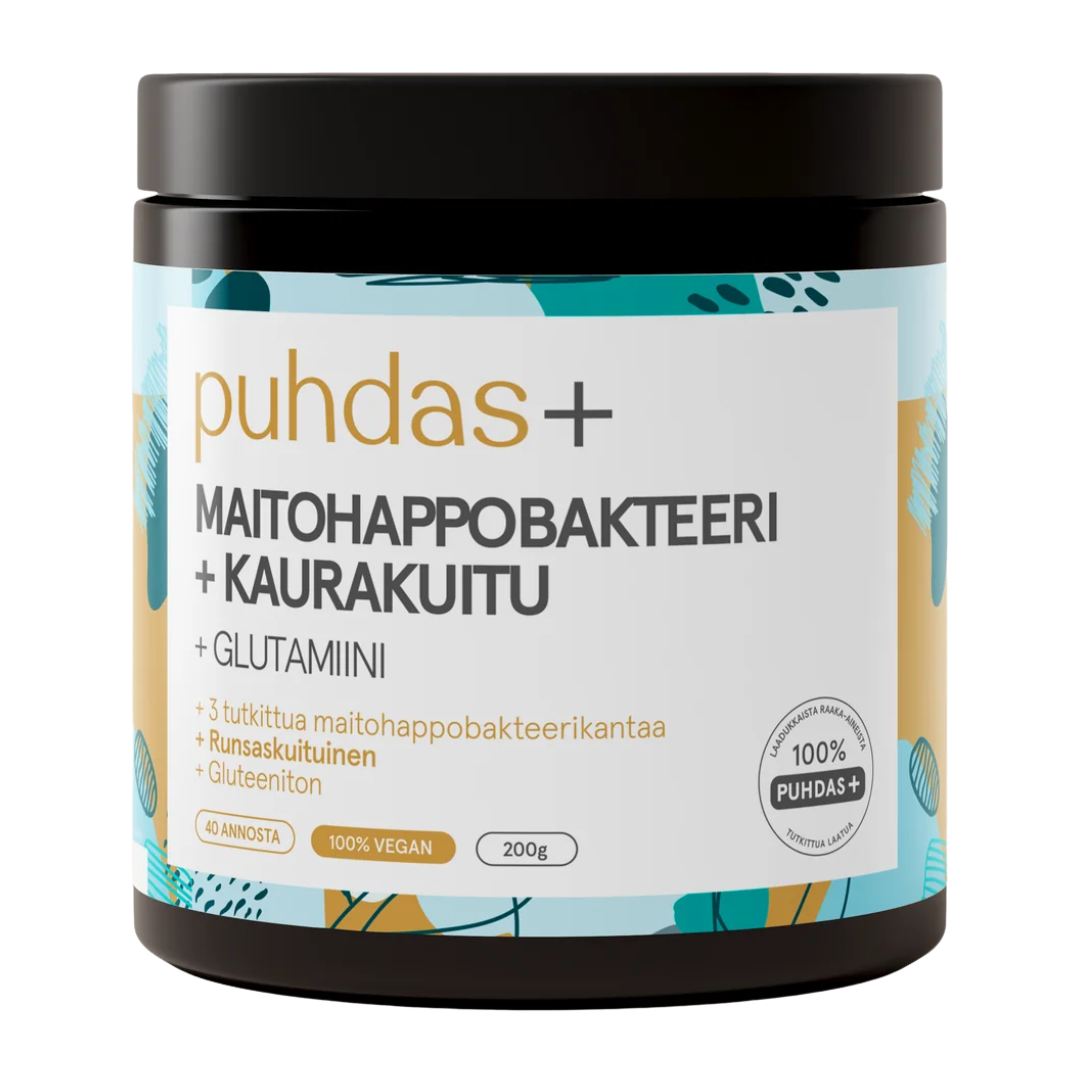 Puhdas+ Maitohappobakteeri + Kaurakuitu + Glutamiini 200 g