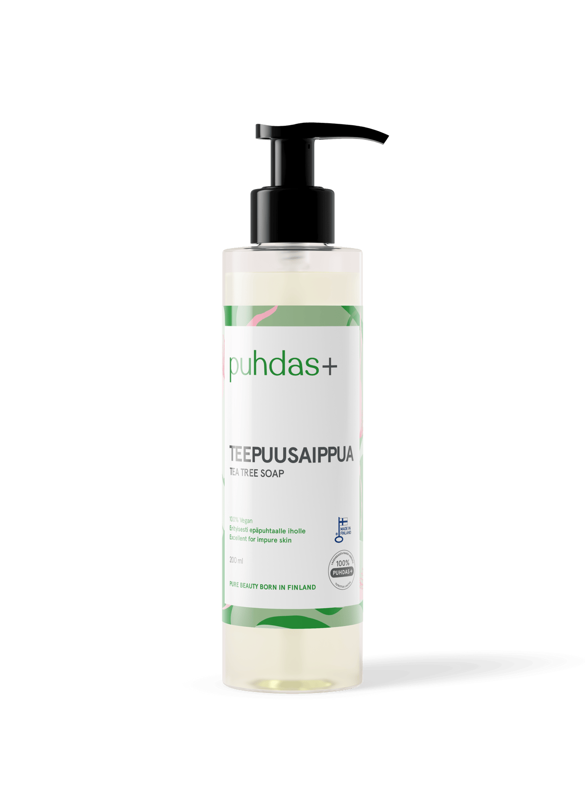 Puhdas+ Nestemäinen Teepuusaippua 200 ml - Pumppupullossa