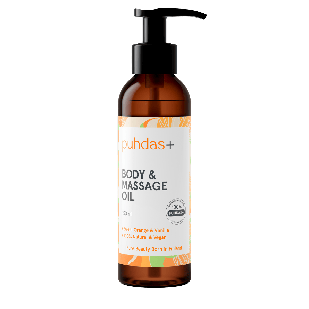 Puhdas+ Body & Massage Oil - Vartalo & Hierontaöljy appelsiini ja vanilja 150 ml