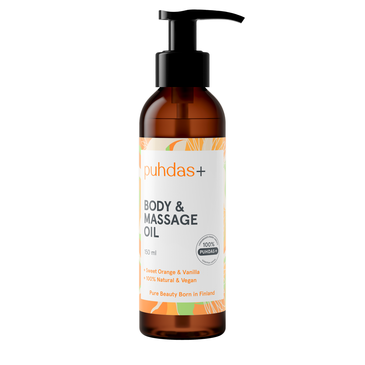 Puhdas+ Body & Massage Oil - Vartalo & Hierontaöljy appelsiini ja vanilja 150 ml