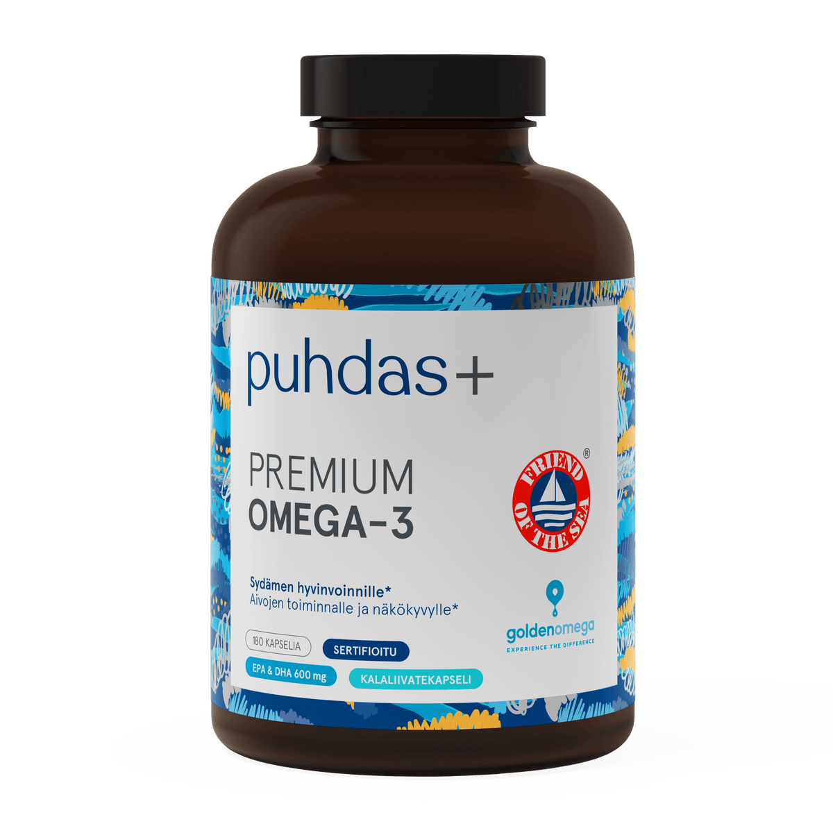 Puhdas+ Premium Omega-3 - 600 mg Kalaöljykapselit 180 kaps.