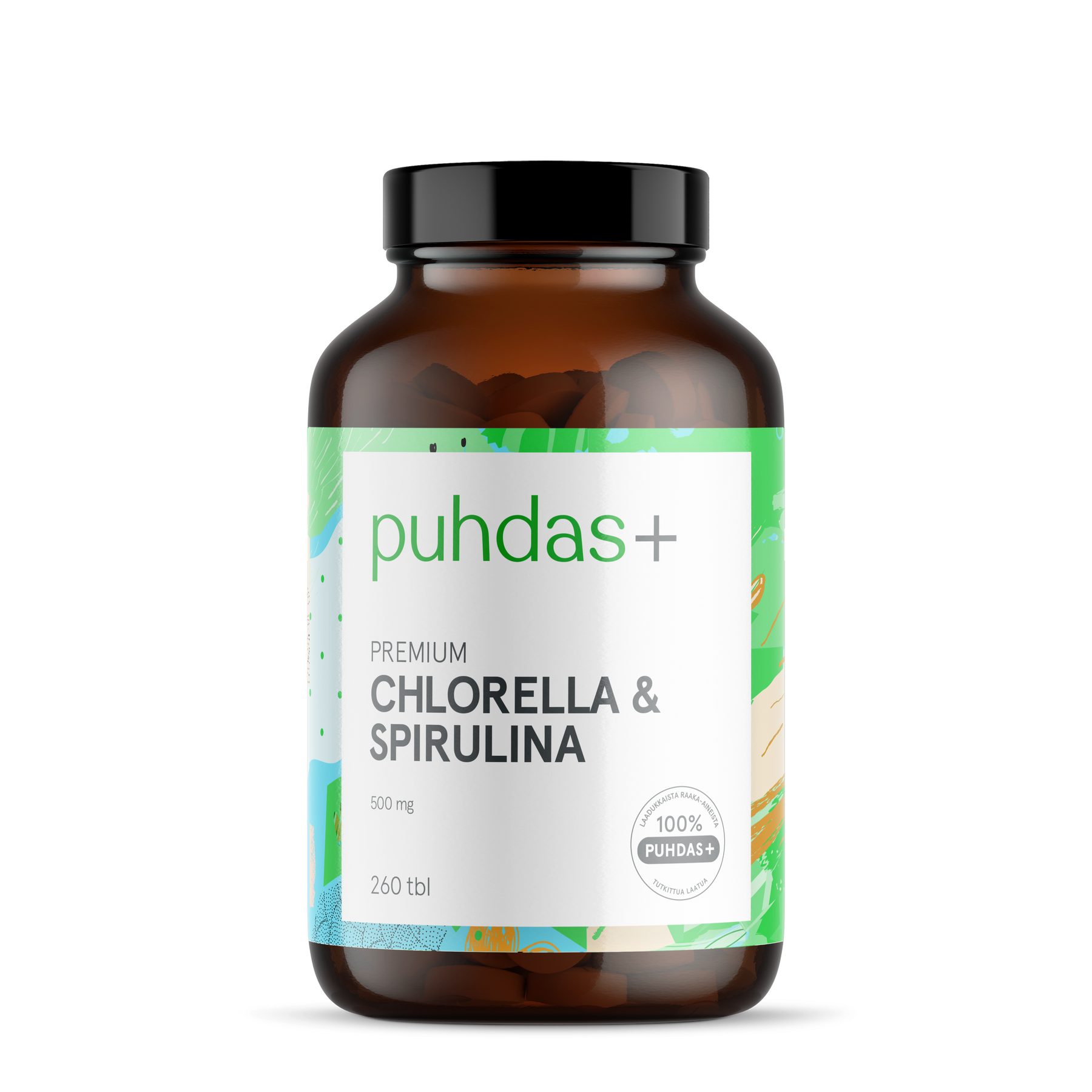 Puhdas+ Premium Chlorella & Spirulina 500 mg 260 tabl.