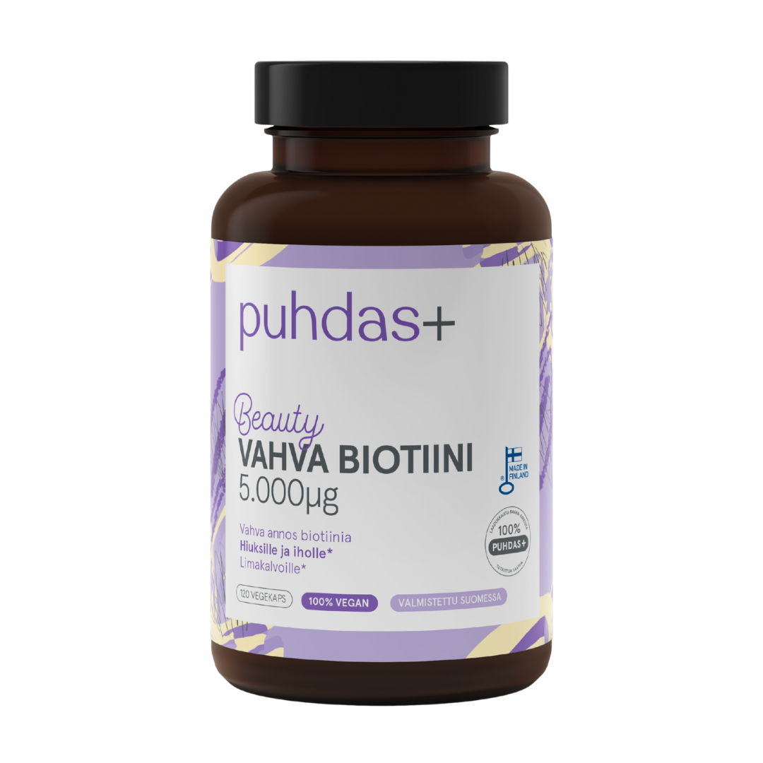 Puhdas+ Beauty Vahva Biotiini 5.000 µg 120 vegekaps.