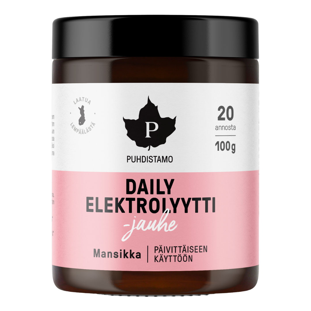 Puhdistamo Daily Elektrolyyttijauhe Mansikka 100 g