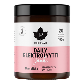 Puhdistamo Daily Elektrolyyttijauhe Mansikka 100 g