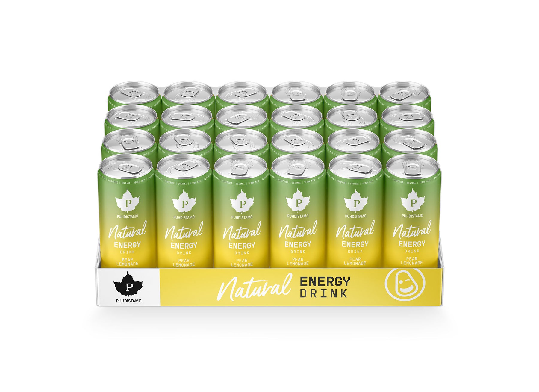 Puhdistamo Natural Energy Drink Pear Lemonade - Energiajuoma 330 ml x 24 kpl TUKKUPAKKAUS - HUOM! 1 KPL / TILAUS