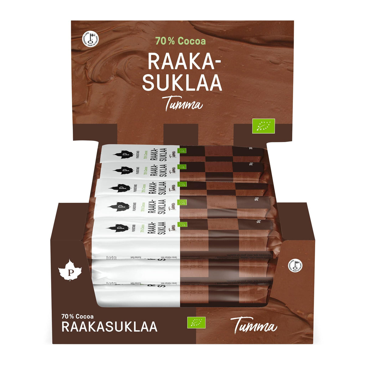 Puhdistamo Raakasuklaa Tumma 36 g x 24 kpl TUKKUPAKKAUS