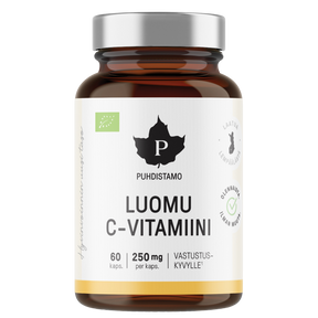 Puhdistamo Luomu C-vitamiini 250 mg 60 kaps.