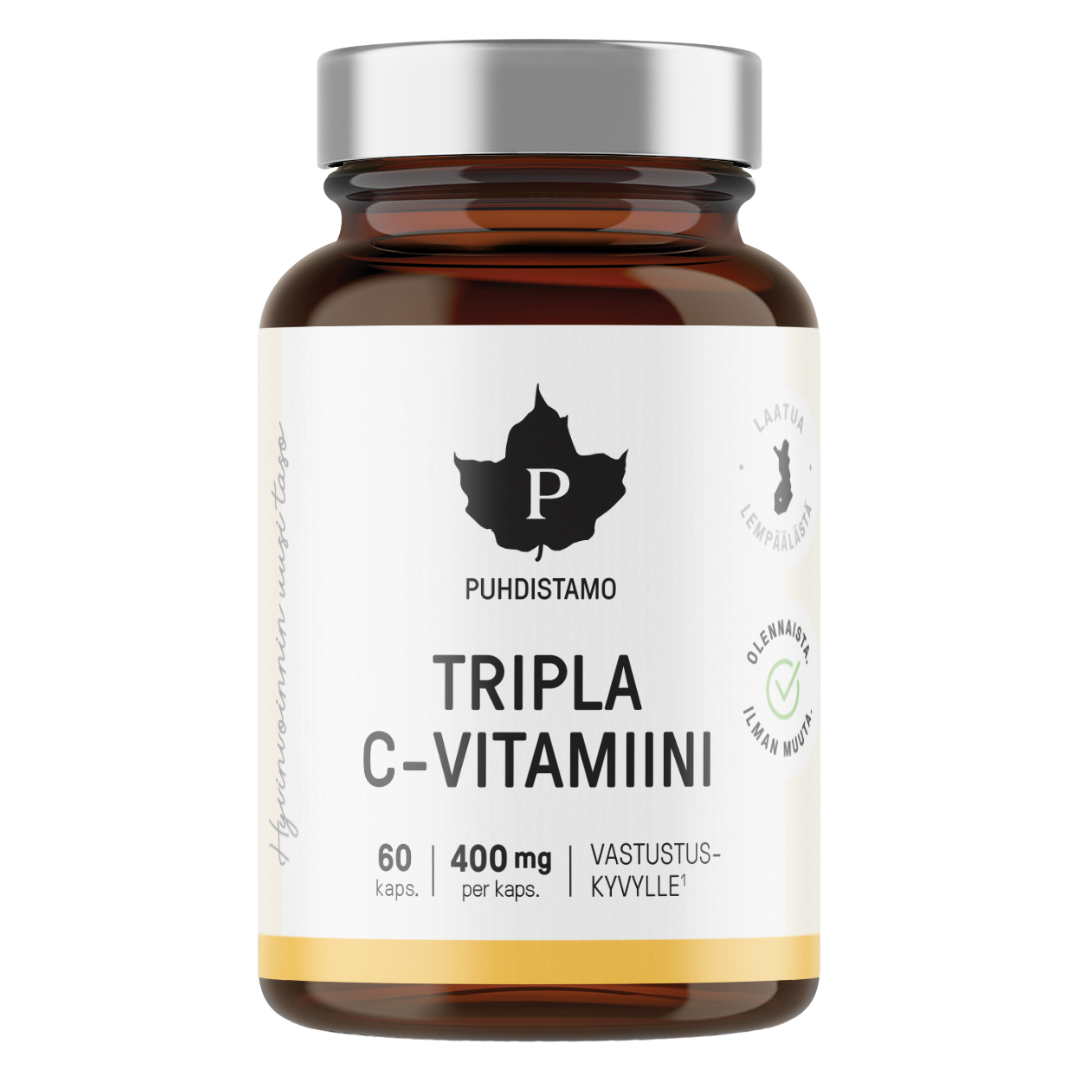 Puhdistamo Tripla C-Vitamiini 400 mg, 60 kaps., vastustuskyky, sinunapteekki.fi